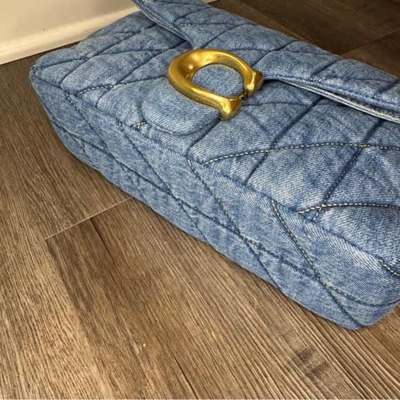 Coach Tabby 26 Blue Jean Quilted Shoulder Handbag - Picture 13 of 16